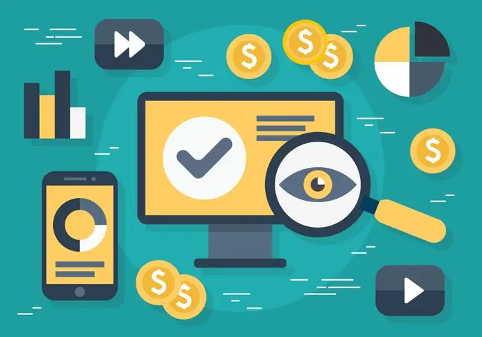 ilustração flat design markentig digital