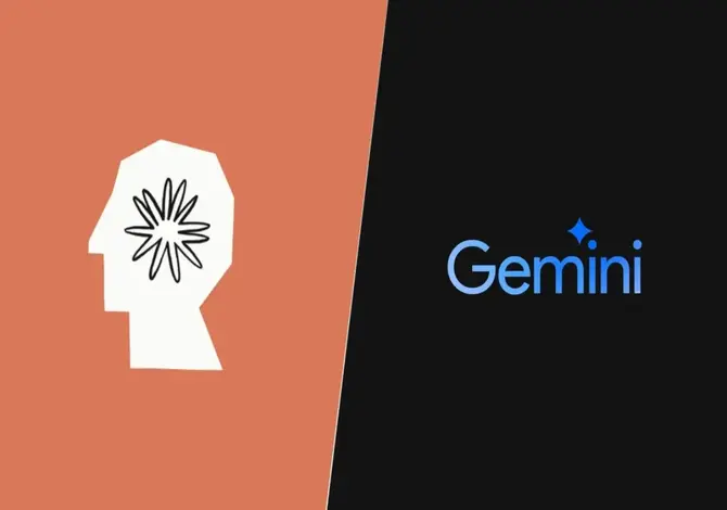 ilustração claude vs gemini